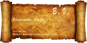 Beerman Vajk névjegykártya